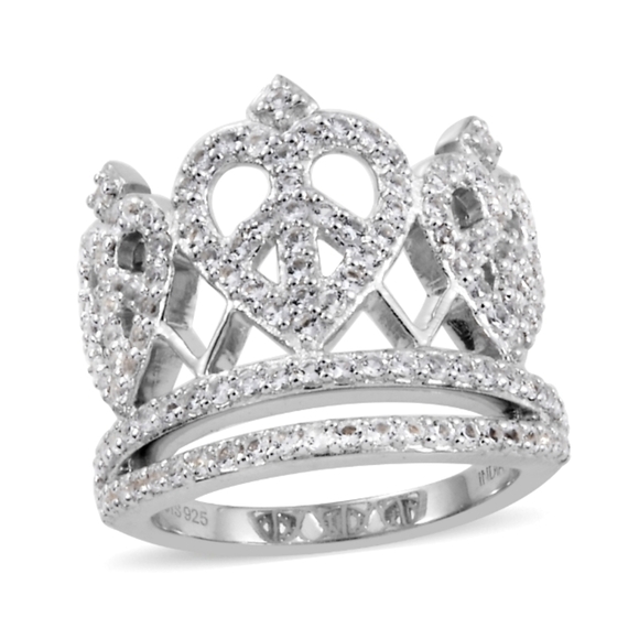 🔥Platinum Over Sterling Silver Queen of Peace 2.80 ctw*❤️ - Picture 2 of 7